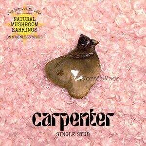 Carpenter Natural Mushroom Single Stud Earring